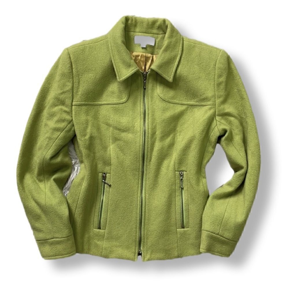 Vintage Jordan & Cole Wool Blend Yellowish/Green Colored Coat (Size: Med)
